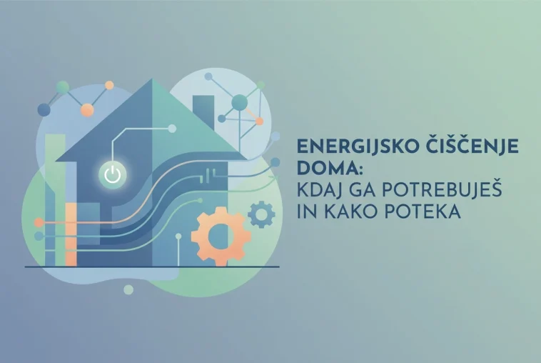 Professional header image for educational tutorial: Energijsko čiščenje doma: kdaj ga potrebuješ in kako poteka