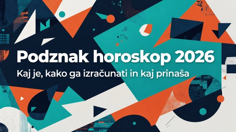 Professional header image for educational tutorial: Podznak horoskop 2026: Kaj je, kako ga izračunati in kaj ...